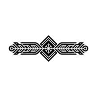 Elegant Geometric Snowflake Ornament On White vector
