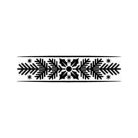 Minimalist Christmas Ornament Border With Snowflakes Fir vector
