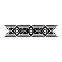Geometric Aztec Pattern Border Element In Black On White vector