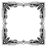 Art Deco Square Frame In Black And White Elegant vector