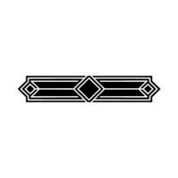 Geometric Art Deco Frame Element, Black And White vector