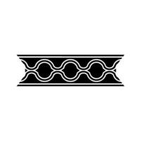Geometric Wave Pattern Border Minimalist Black And White Element vector