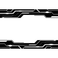 Abstract Tech Border Black Lines On White, Digital Style vector