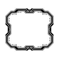 Futuristic Tech Frame Modern Border, Digital Interface Aesthetic vector