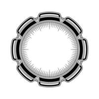 Decorative Circular Emblem, Black And White, Retro vector