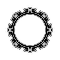 Art Deco Circle Frame Geometric, Black And White, Decorative Border vector