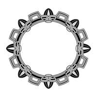 Geometric Art Deco Circular Frame On Light Grey Background vector