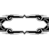 Futuristic Frame In Monochrome, Geometric vector