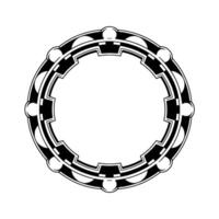 Geometric Circular Border Decorative Black And White Element vector