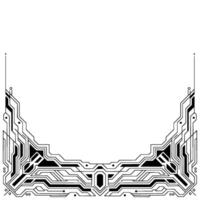 Tech Frame Minimalist Circuit Board Border, Futuristic, White Space vector