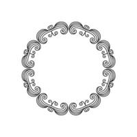 Decorative Circular Ornament, Black And White Swirl Frame, Elegant Element vector