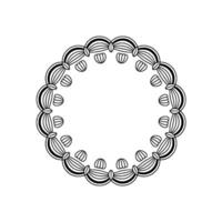Decorative Circular Frame, Black And White, Ornament vector