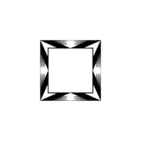 Geometric Square Frame Modern Black White On White Background vector