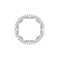 Minimalist Tech Circle Frame Futuristic Abstract vector