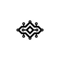 Minimalist Tech Circuit Board On White, Abstract vector