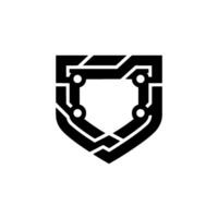 Circuit Board Shield, Tech Security And Protection vector
