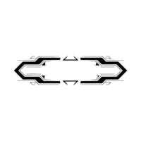 Futuristic Tech Frame Minimalist Black Grey Element vector