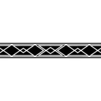 Geometric Border Black And White Ornament, Minimalist Style vector