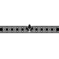 Geometric Border In Black White With Foliage Element vector