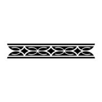 Geometric Pattern Border Element, Black On White, Minimalist vector