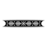 Minimalist Winter Snowflake Ornament Border In Black And Silver vector