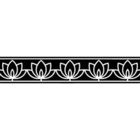 Elegant Lotus Flower Border In Black And White On Gradient Background vector