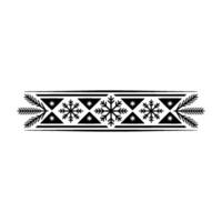 Geometric Christmas Border With Snowflakes And Evergreen Sprigs vector