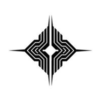 Abstract Geometric Black Lines On White, Tech Concept vector