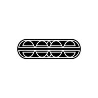 Geometric Line Art Pattern In Black On White, Abstract Element vector