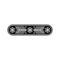 Minimalist Winter Holiday Ornament Snowflake And Feather vector