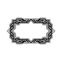 Geometric Border, Black And White Art Deco Frame, Blank Space For Text, Element vector