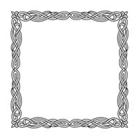 Celtic Knotwork Border Frame, Monochromatic, Decorative, Isolated vector