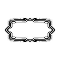 Futuristic Label Frame Geometric Border, Black And White, Isolated vector