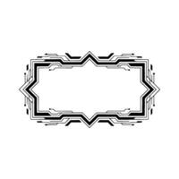 Geometric Tech Frame, Abstract Border Element, Clean, Modern Style vector