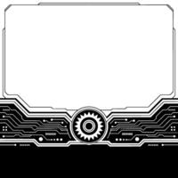 Futuristic Tech Interface Frame Circuit Board, Illustration vector