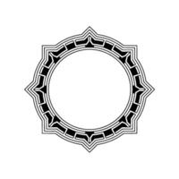 Geometric Black And White Circular Frame, Elegant Decorative Element vector