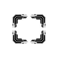 Futuristic Geometric Frame On White Abstract For Technology Branding vector