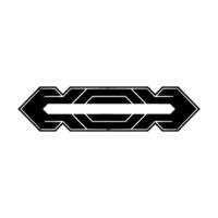 Futuristic Geometric In Black And Silver On White vector