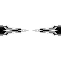 Abstract Tech Symmetrical Black And White Circuitry On A Light Background vector