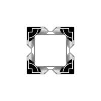 Art Deco Square Frame Minimalist Geometric On White Background vector