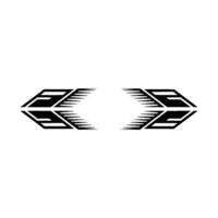 Geometric Abstract, Two Arrow Shapes, Black On White vector