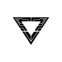 Futuristic Triangle With Lens Flare Tech vector