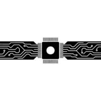 Modern Tech Circuit Board, Minimalist Processor, Ai Concept vector
