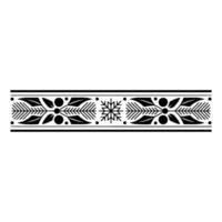 Black And White Floral Border, Wintery Snowflake Element vector