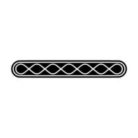 Abstract Black And White Ornamental Border Element On White Background vector
