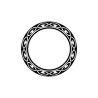 Minimalist Black White Circular Decorative Frame, Geometric Pattern vector