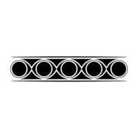 Black White Abstract Border Element Minimalist With Interlocking Circles vector