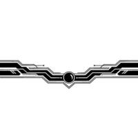 Futuristic Tech Line Element Black And White Circuitry Border vector