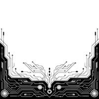 Abstract Circuit Board Frame Minimalist Tech Background vector