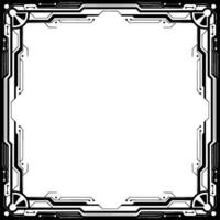 Futuristic Tech Frame, Monochrome Border For Uiux vector